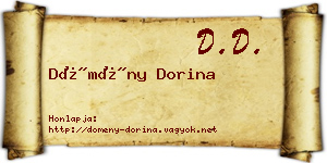 Dömény Dorina névjegykártya